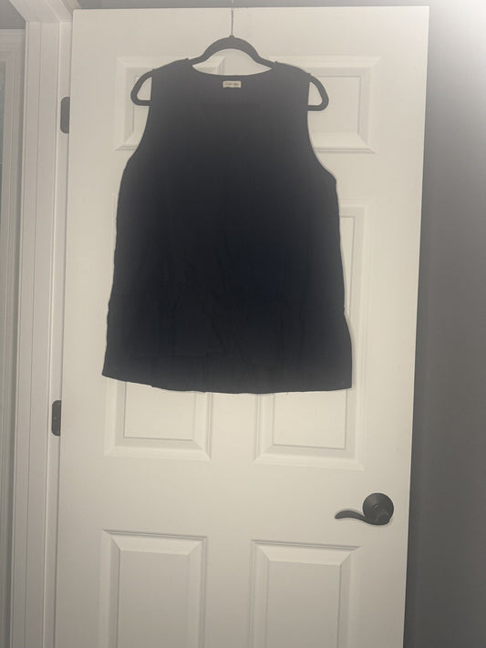 Cotton Bleu Sleeveless Top Xl Navy 