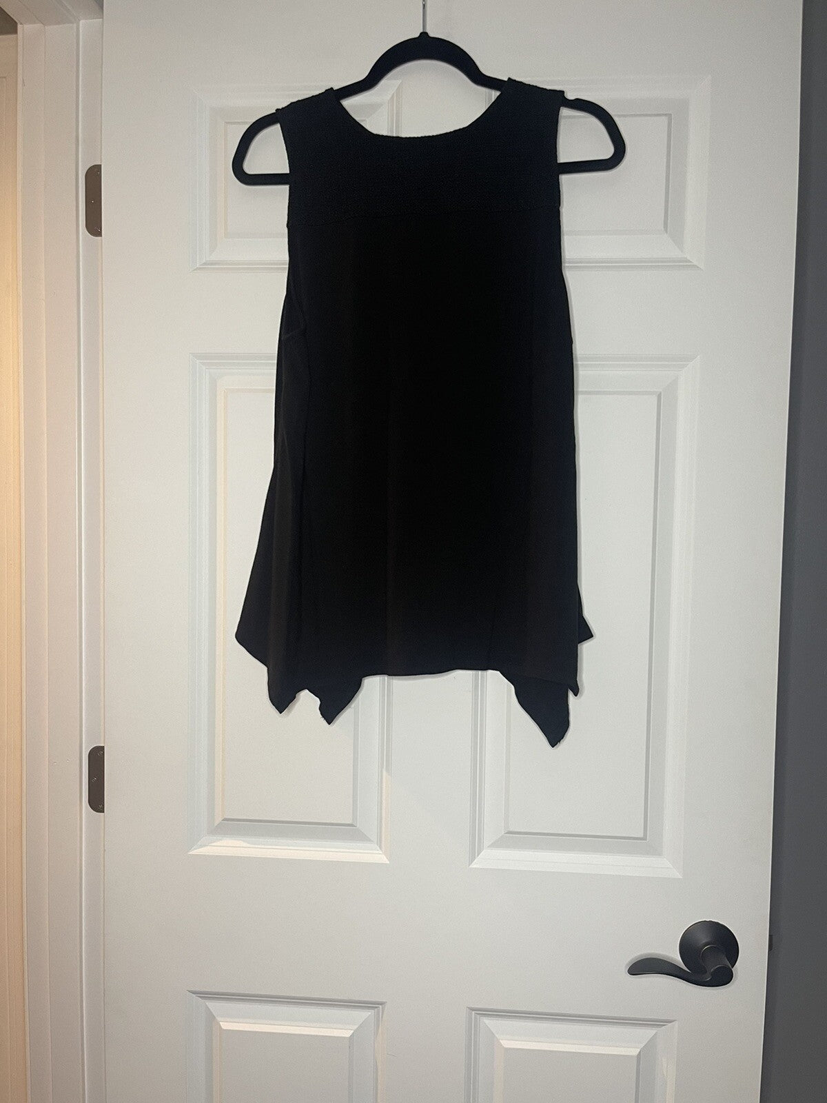 Adrianna Lapel Sleeveless Blouse Xl Black 