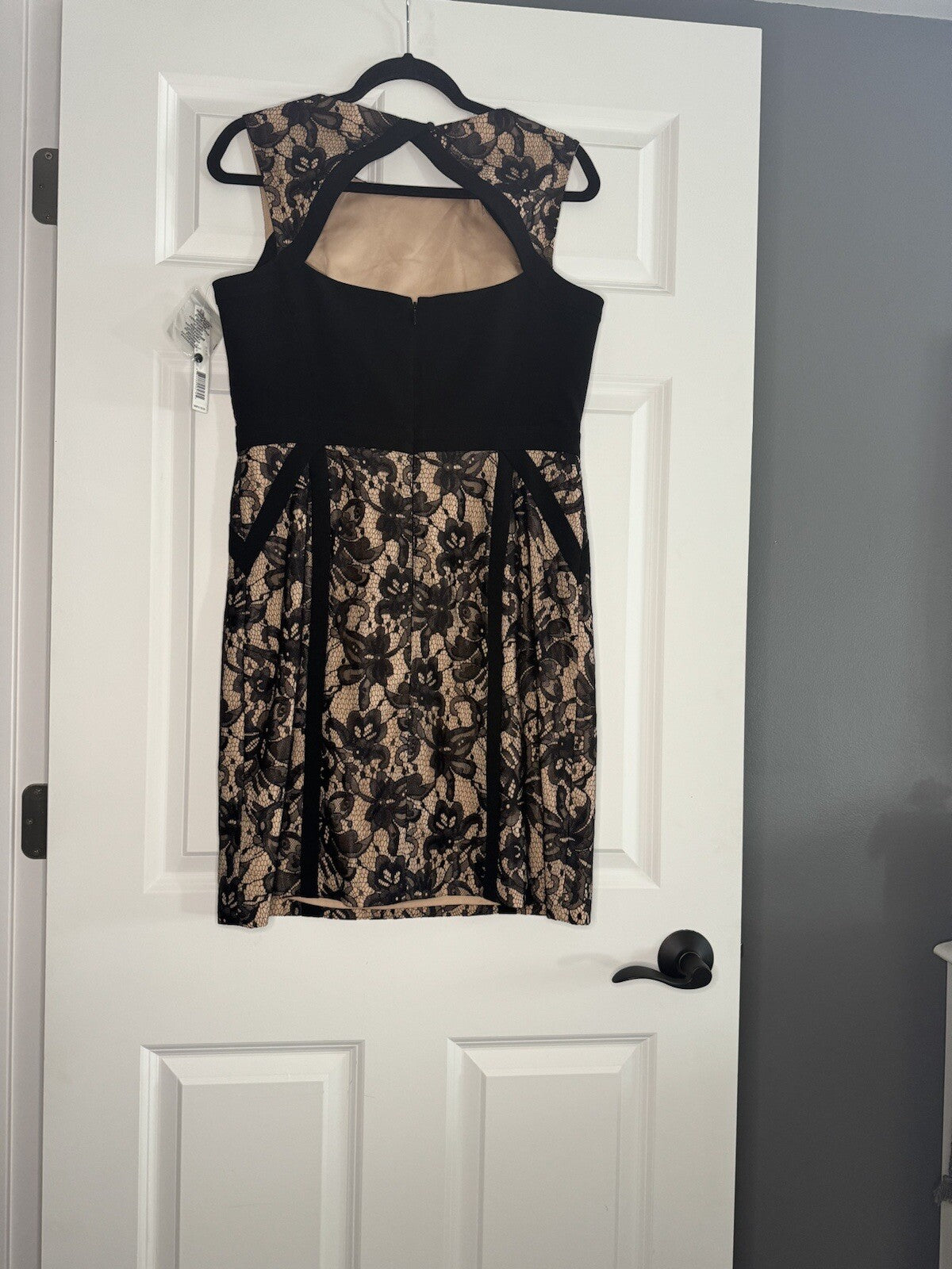 Gianni Bini Sleeveless Dress Black Lace A Beige Size 10 Nwt Msrp 139