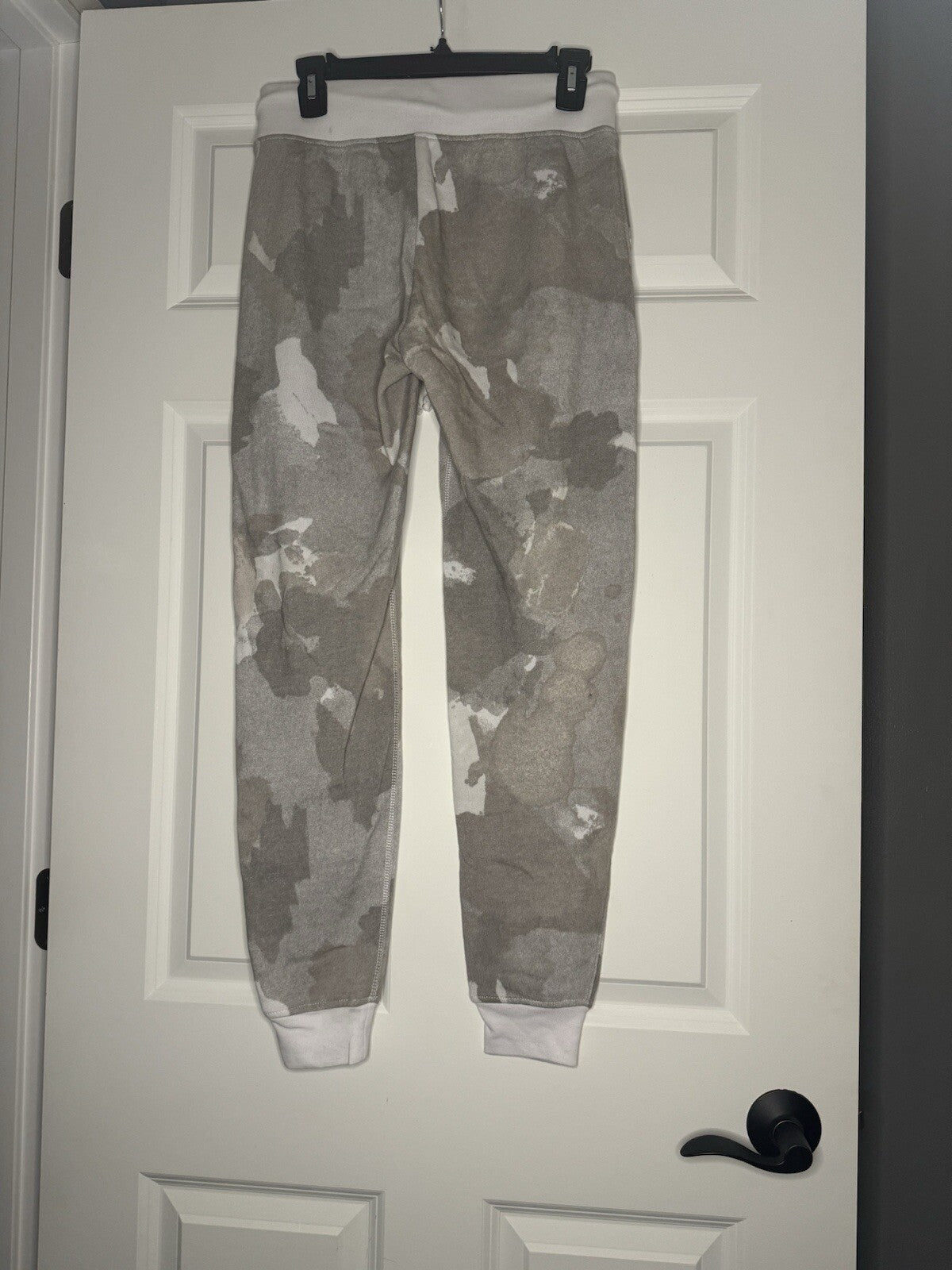 Alternative Cotton Jogger Sweatpants XS Ivory Gray Green Camo Print 