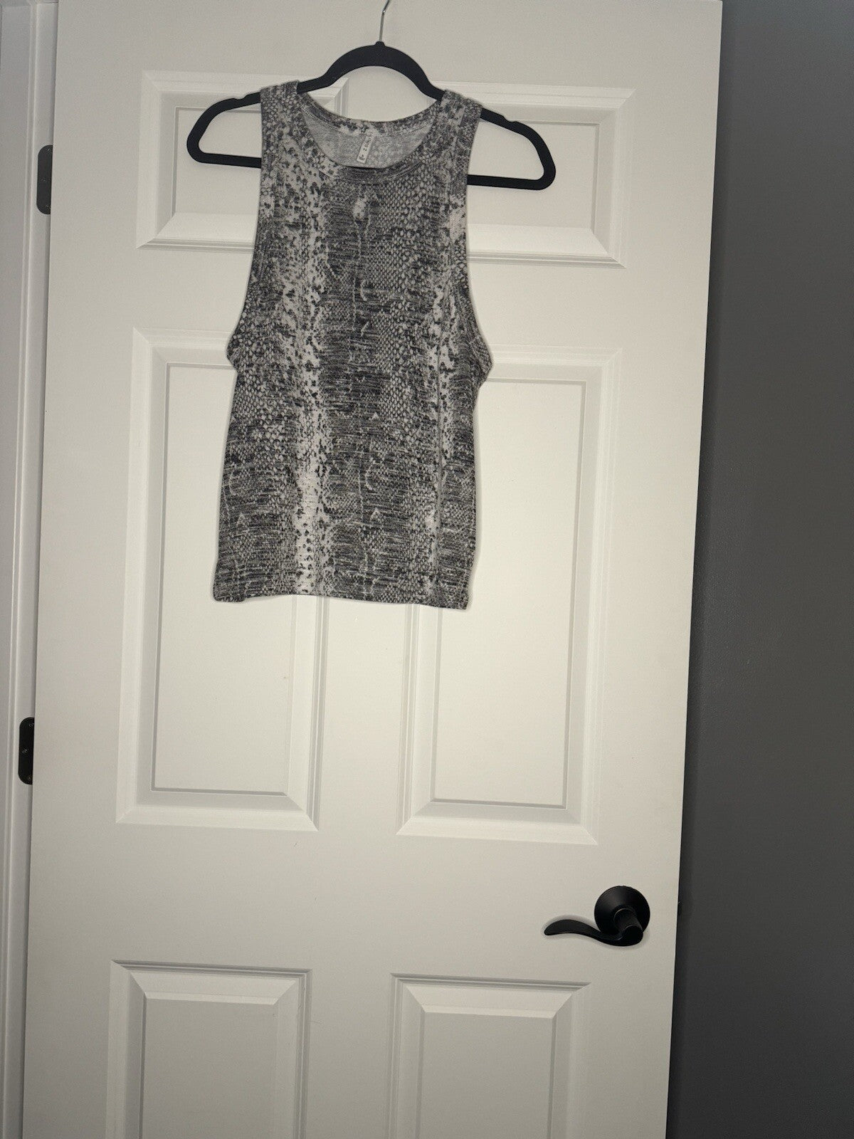 Z Supply Sleeveless Blouse Charcoal White Print Small