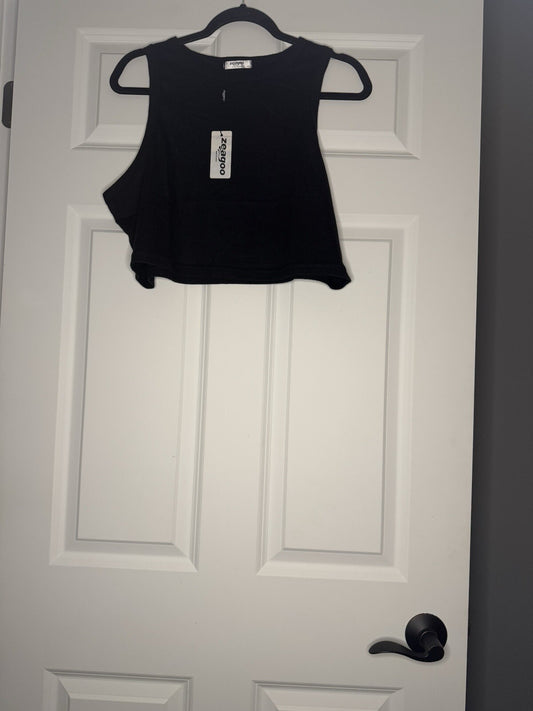 Zeagoo 2 Piece Pajama Set Xxl Crop Tank And Shorts Black Nwt 