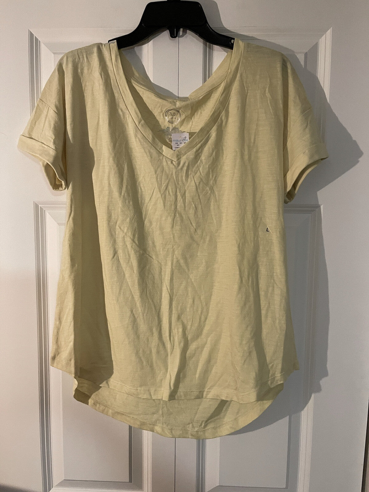 Maurices 24/7 shirt sleeve blouse large light yellow nwt