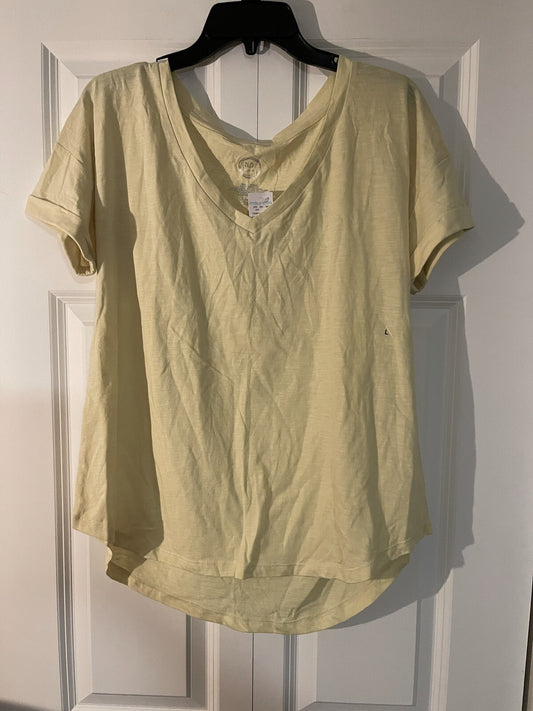 Maurices 24/7 shirt sleeve blouse large light yellow nwt
