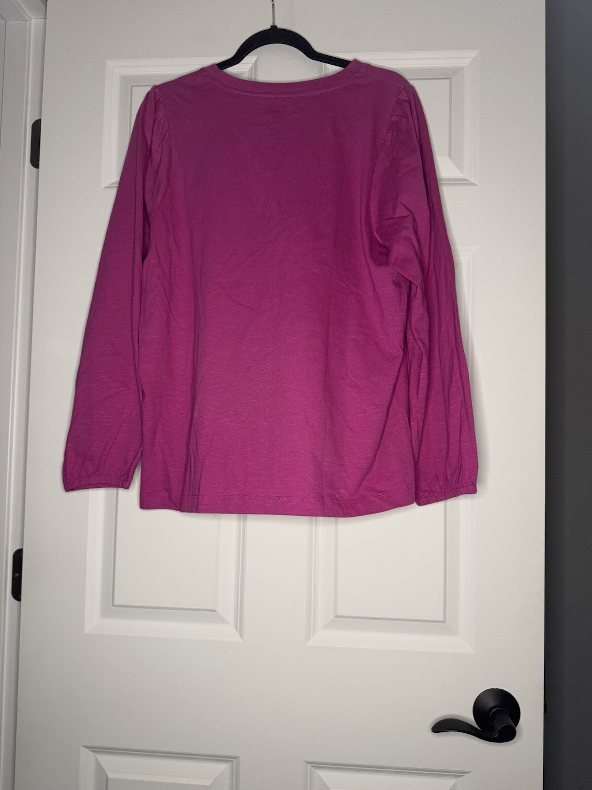 Loft Long Sleeve Blouse Xl Elastic Sleeve Cuffs Pink New With Tags