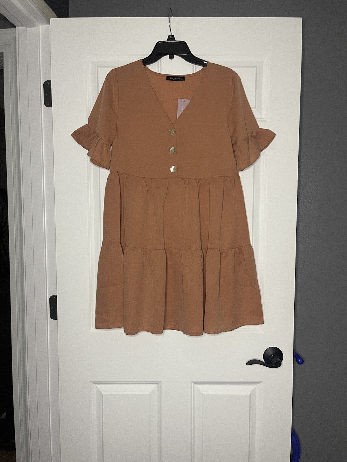 Maverick the collection short sleeve dress medium mauve nwt 