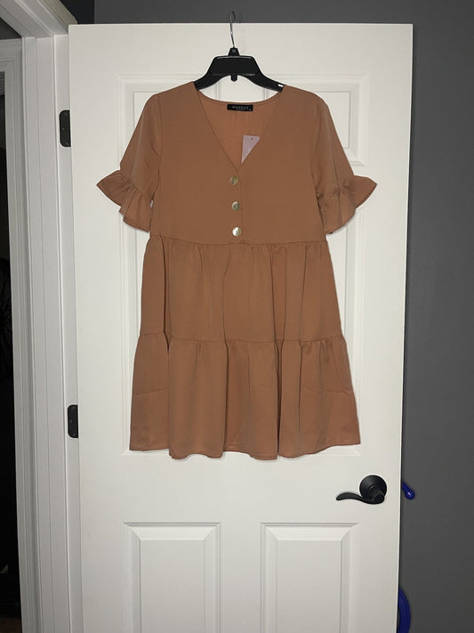 Maverick the collection short sleeve dress medium mauve nwt 