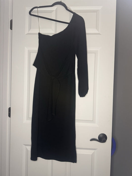 Magnolia One Shoulder Dress Ribbed Black Small