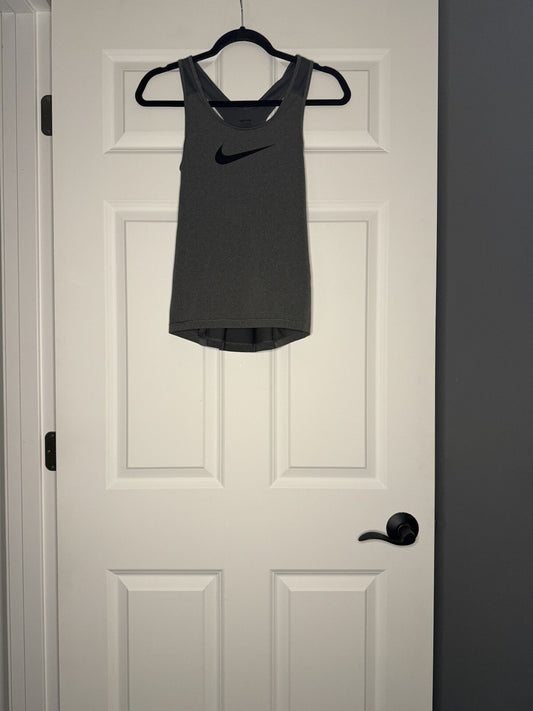 Nike Pro Tank Top Gray Black Logo Xs 