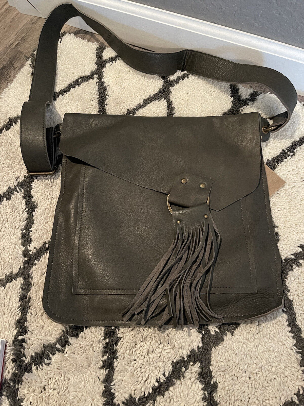 Lisa Leonard Your Heart In Mine Boho Bag Gray Nwt