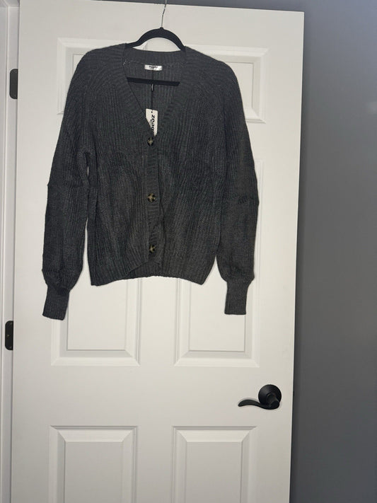 Zeagoo Cardigan Sweater Knit Charcoal Xl Nwt 