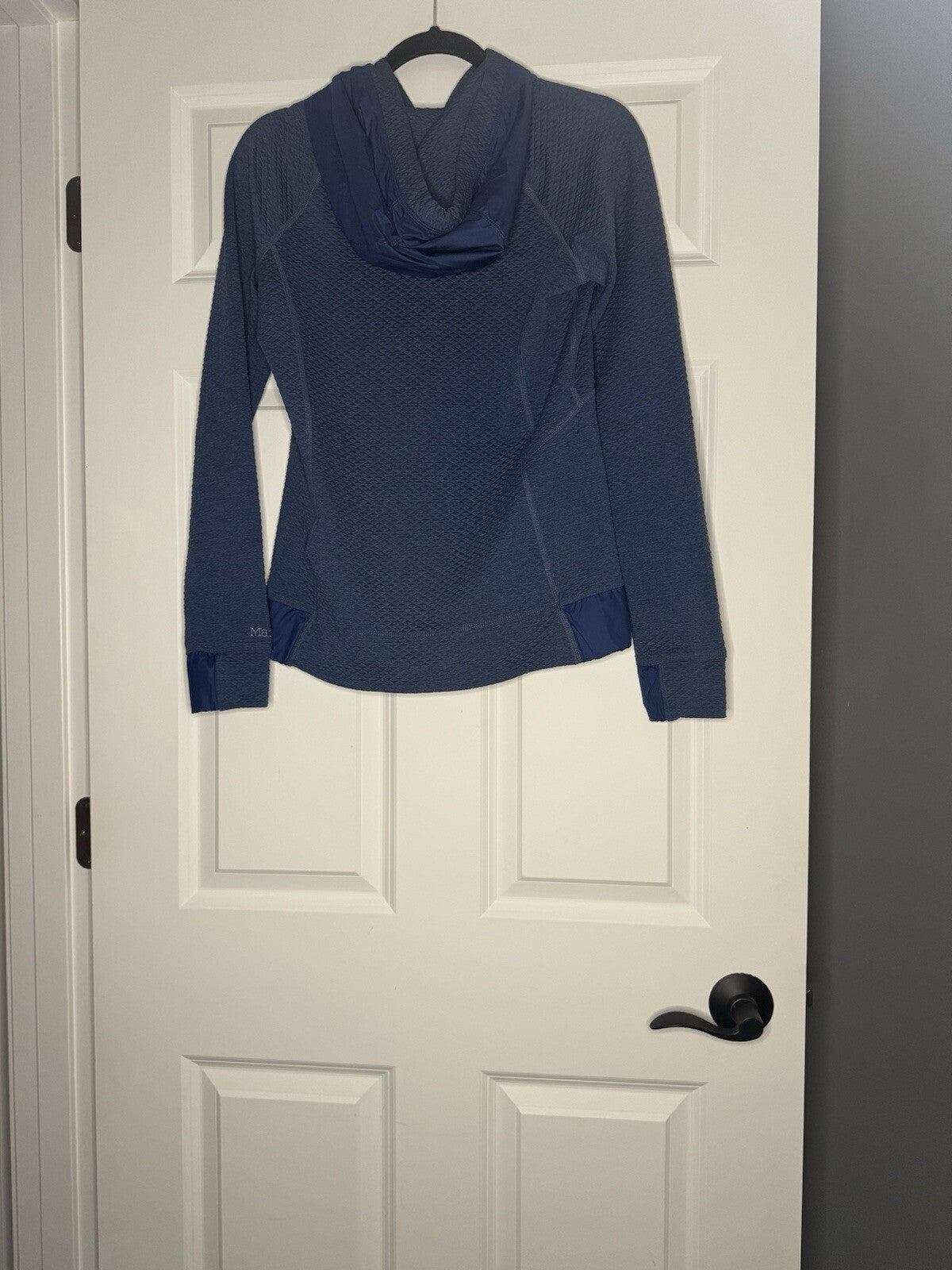 Marmot Zip Up Hooded Sweatshirt Blue Small