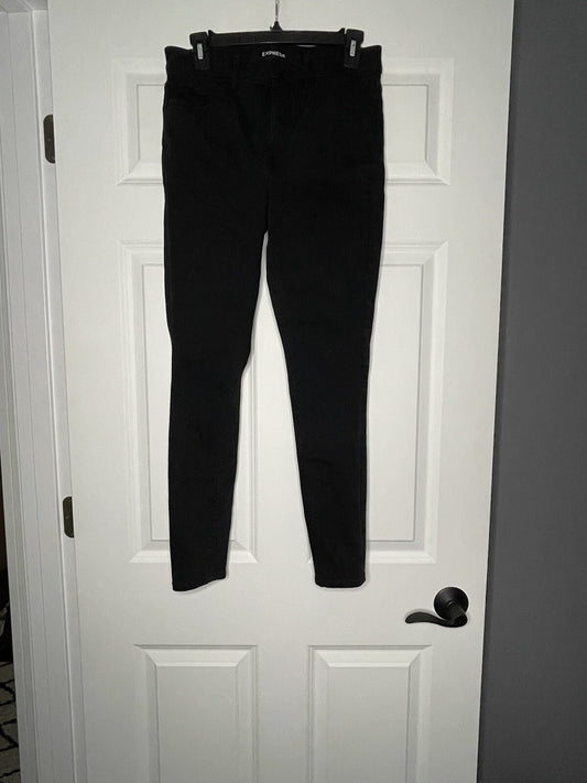 Express Stretch Ankle Legging Jeans High Rise 6 Black