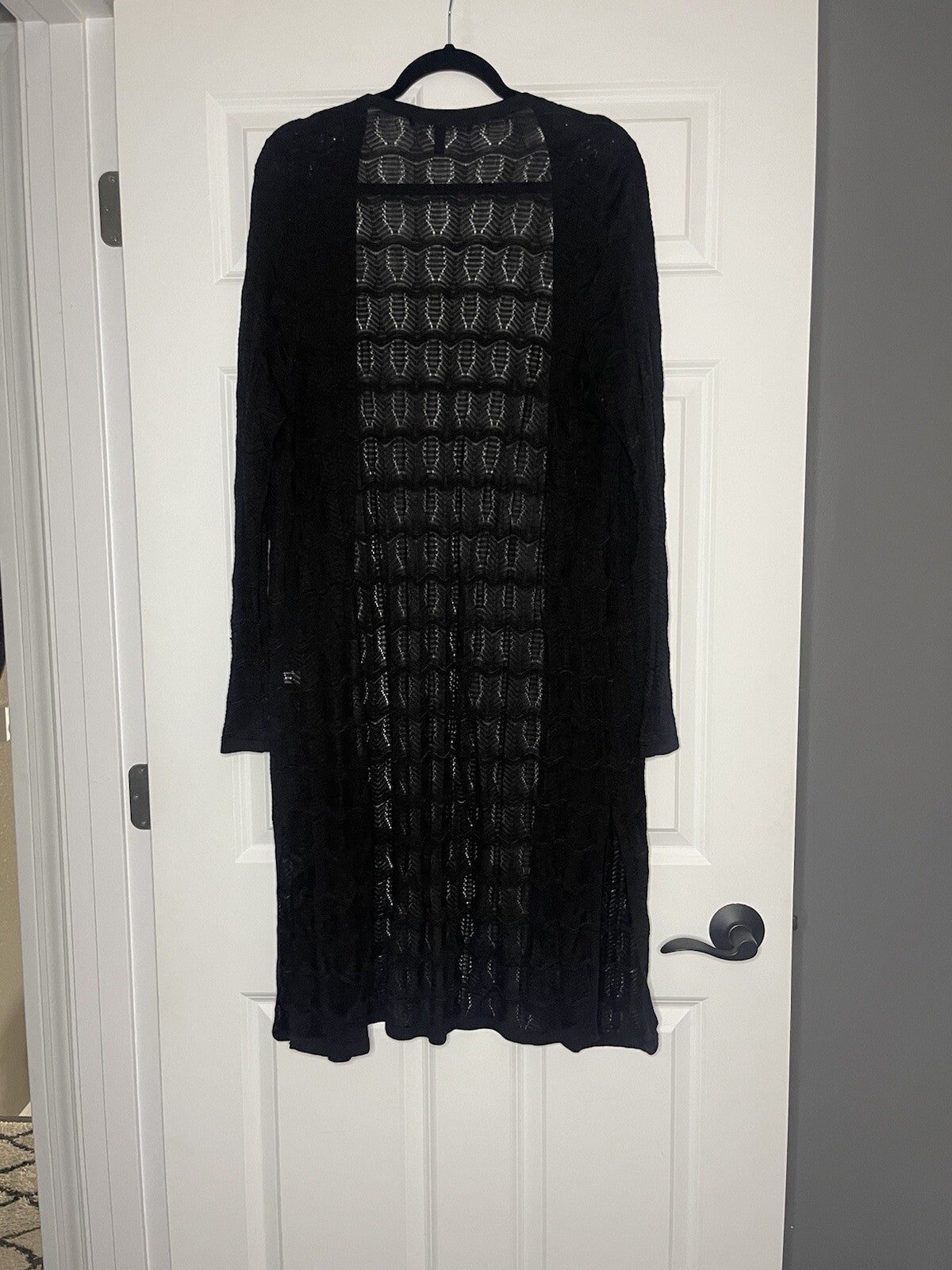White House Black Market Plus Size Cardigan Black 1x Long