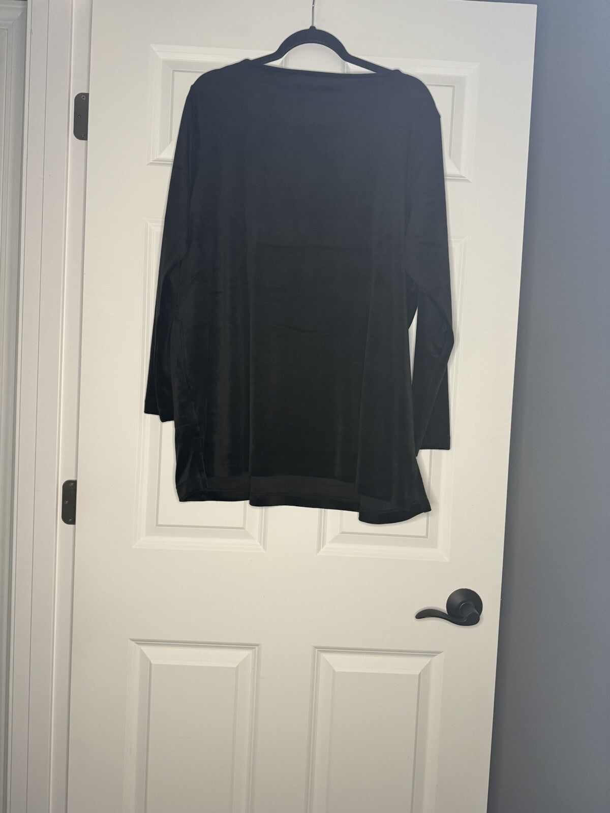 J Jill Pure Jill Long Sleeve Blouse Black Velvet Look Xl Nwt Msrp 79.00
