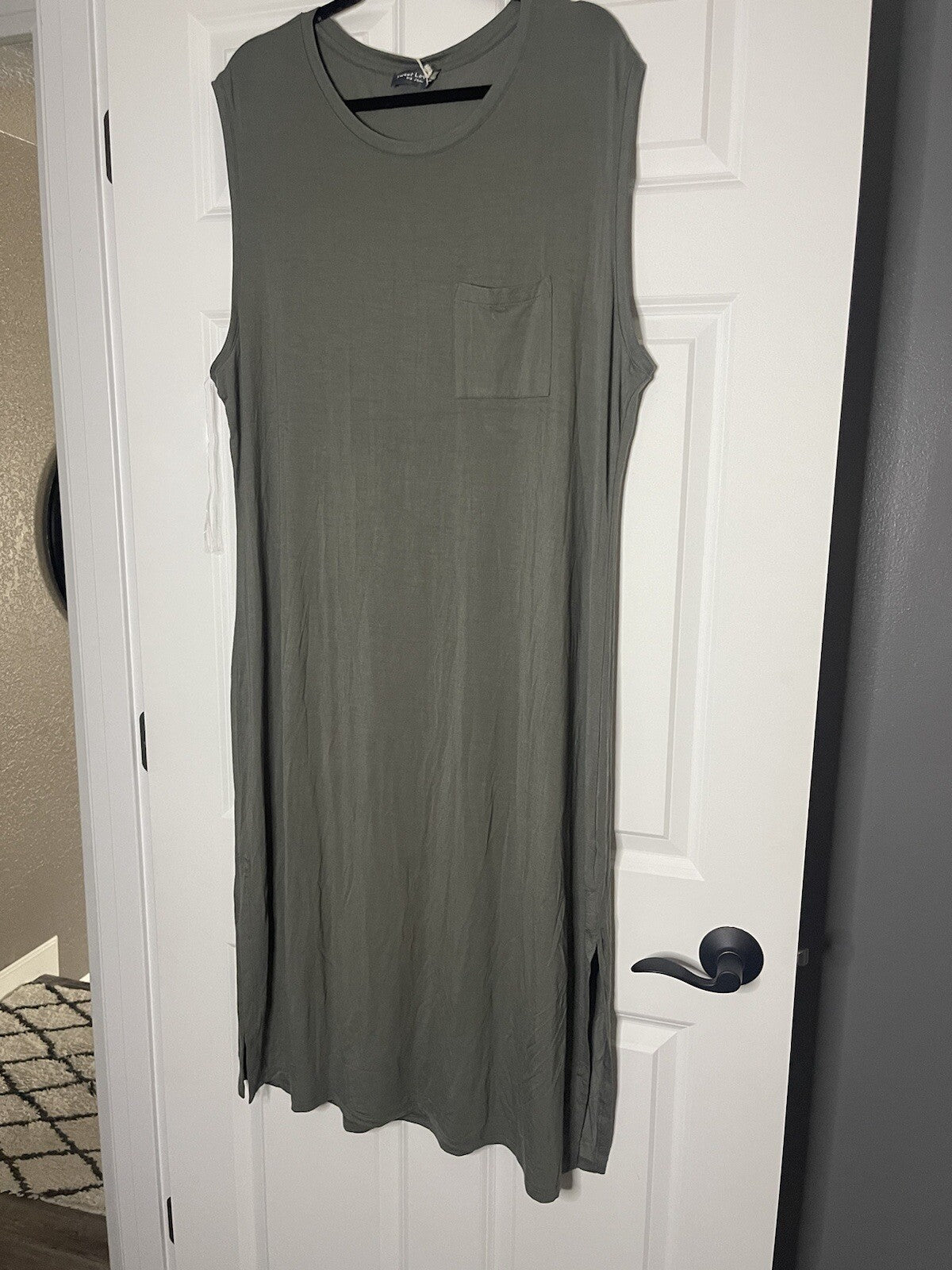 Pink Blush Sweet Lovely By Jen Dress 1xl Slit In Side Olive Nwt