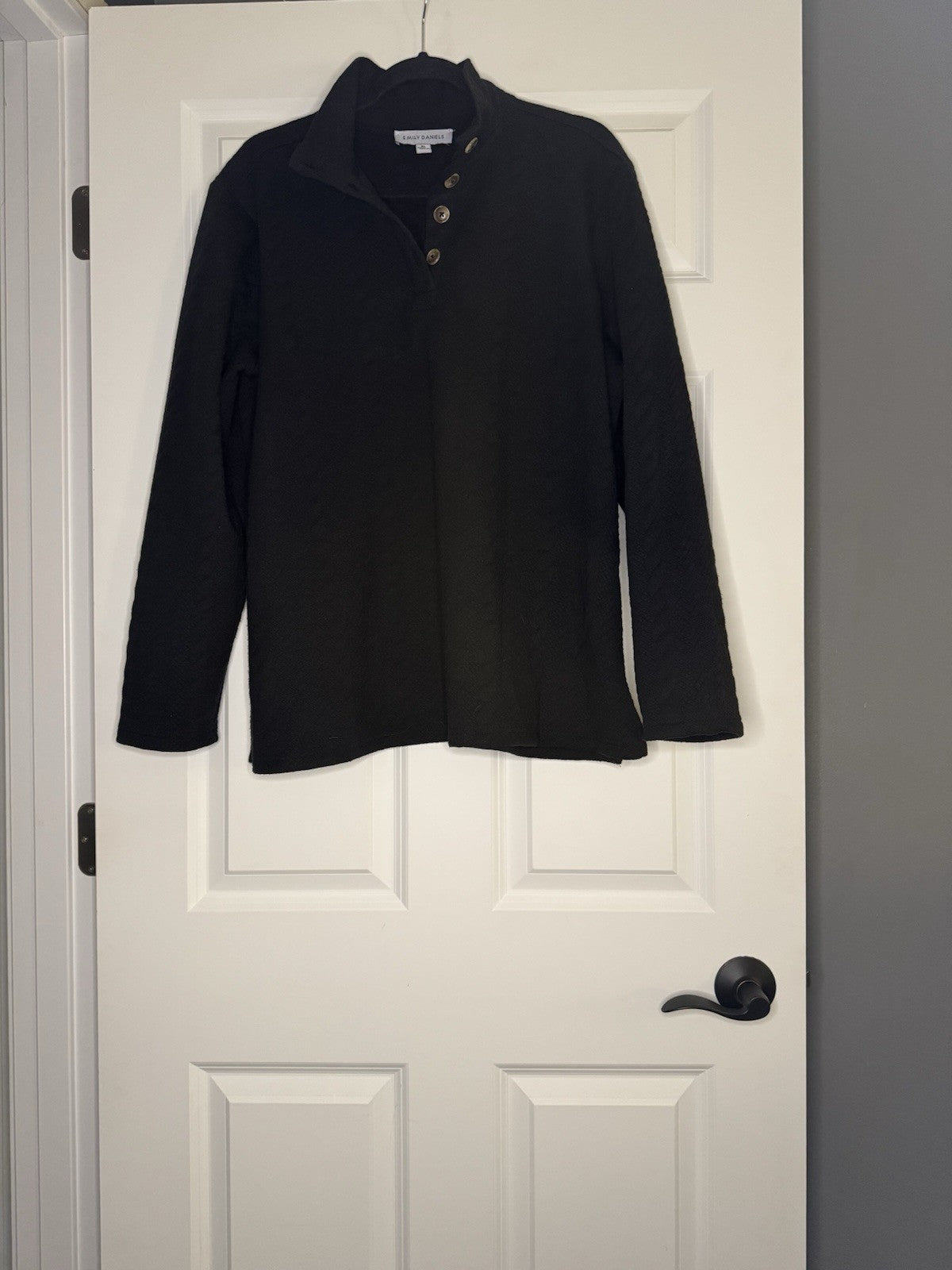 Emily Daniels Sweater Black Print Xl 