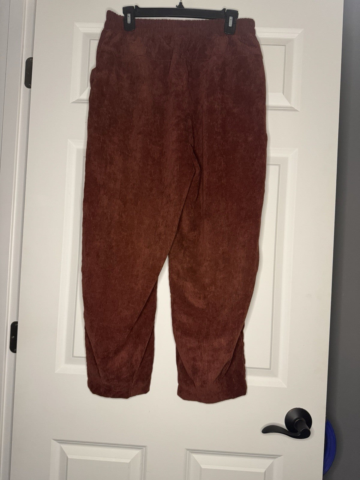 Zenana Corduroy Pants Large Red Rust 