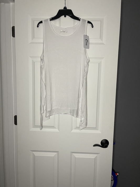 Zyia white long finesse slit tank xxl NWT 