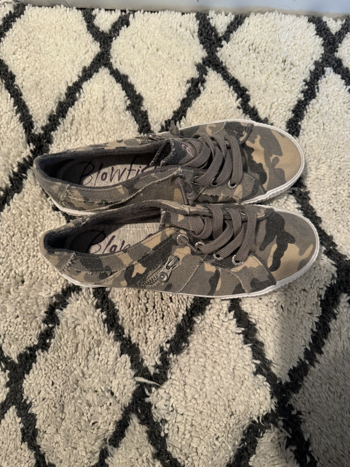 Blowfish Camo Sneakers Size 8 Green Tan 