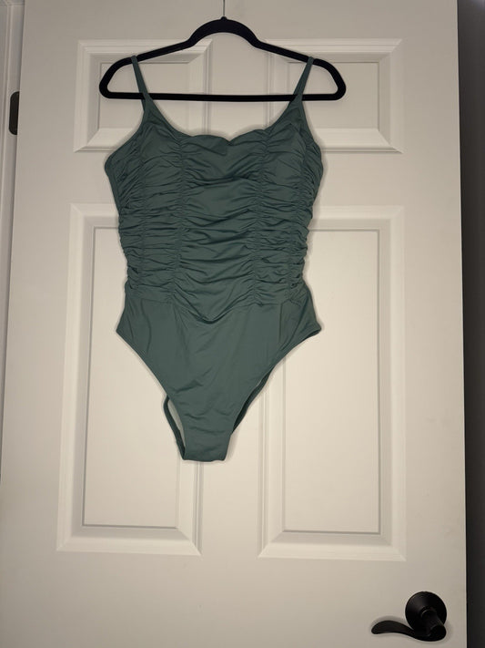 Cupshe Sculpt One Piece Swimsuit Xl Green Nwt 