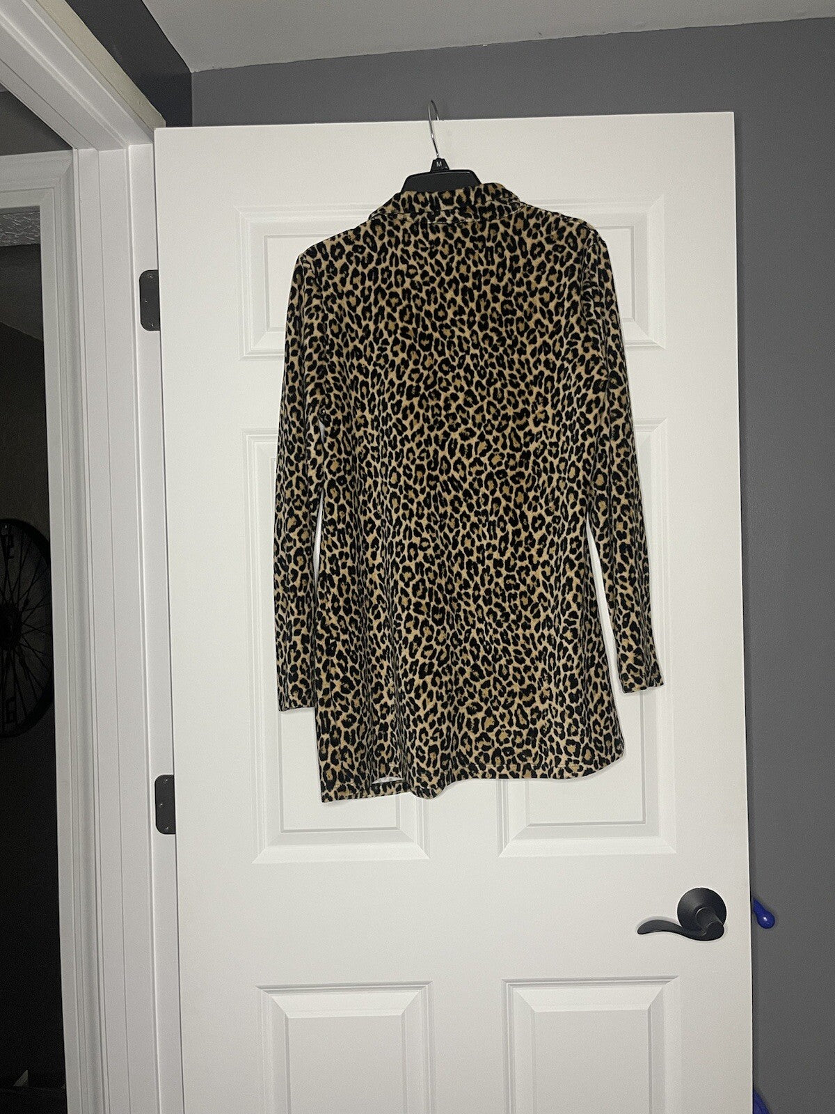 Maverick the collection animal print cardigan medium brown black
