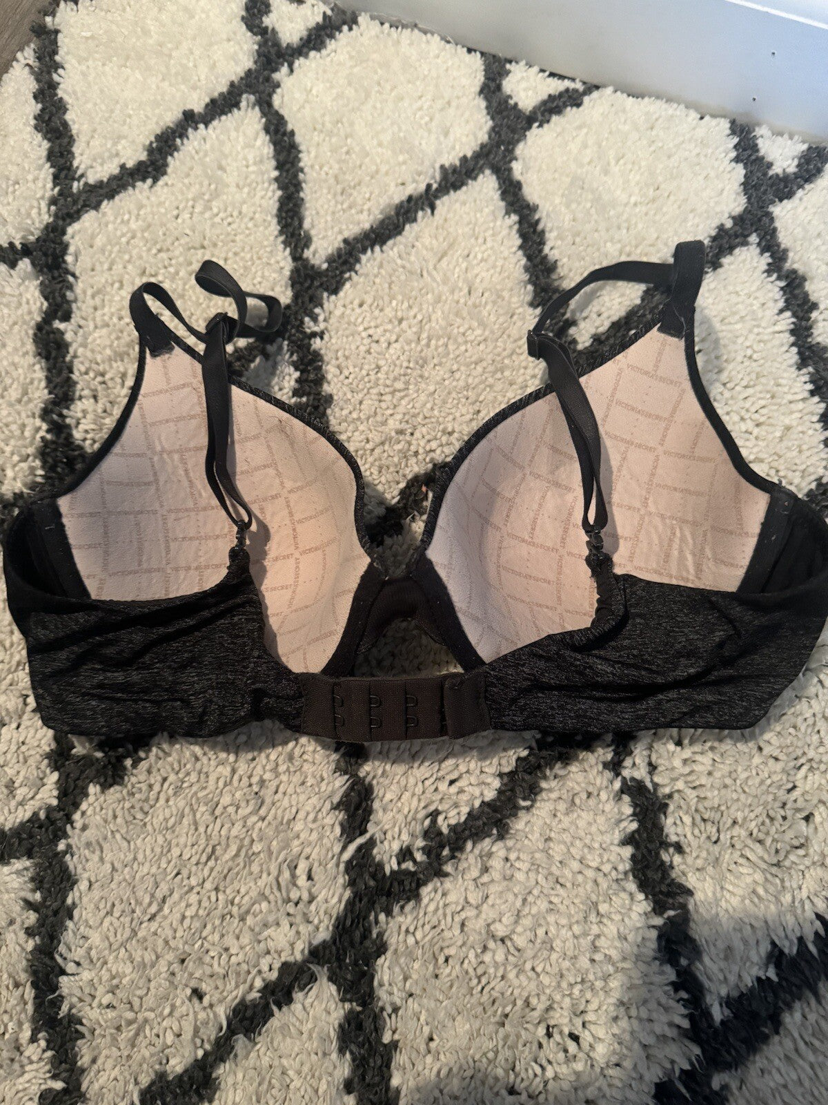 Victorias Secret Uplift Semi Demi 34c Black And White Heathered 