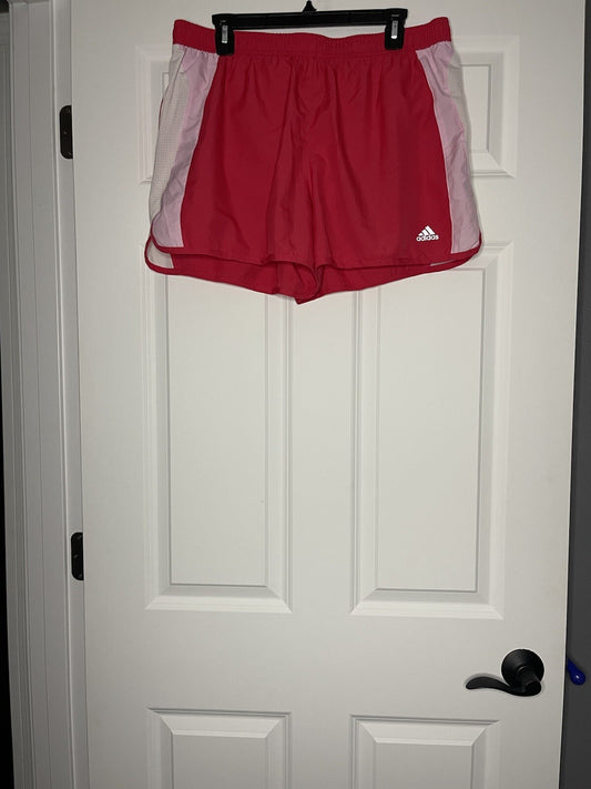 Adidas shorts with liner xl light and dark pink and white 
