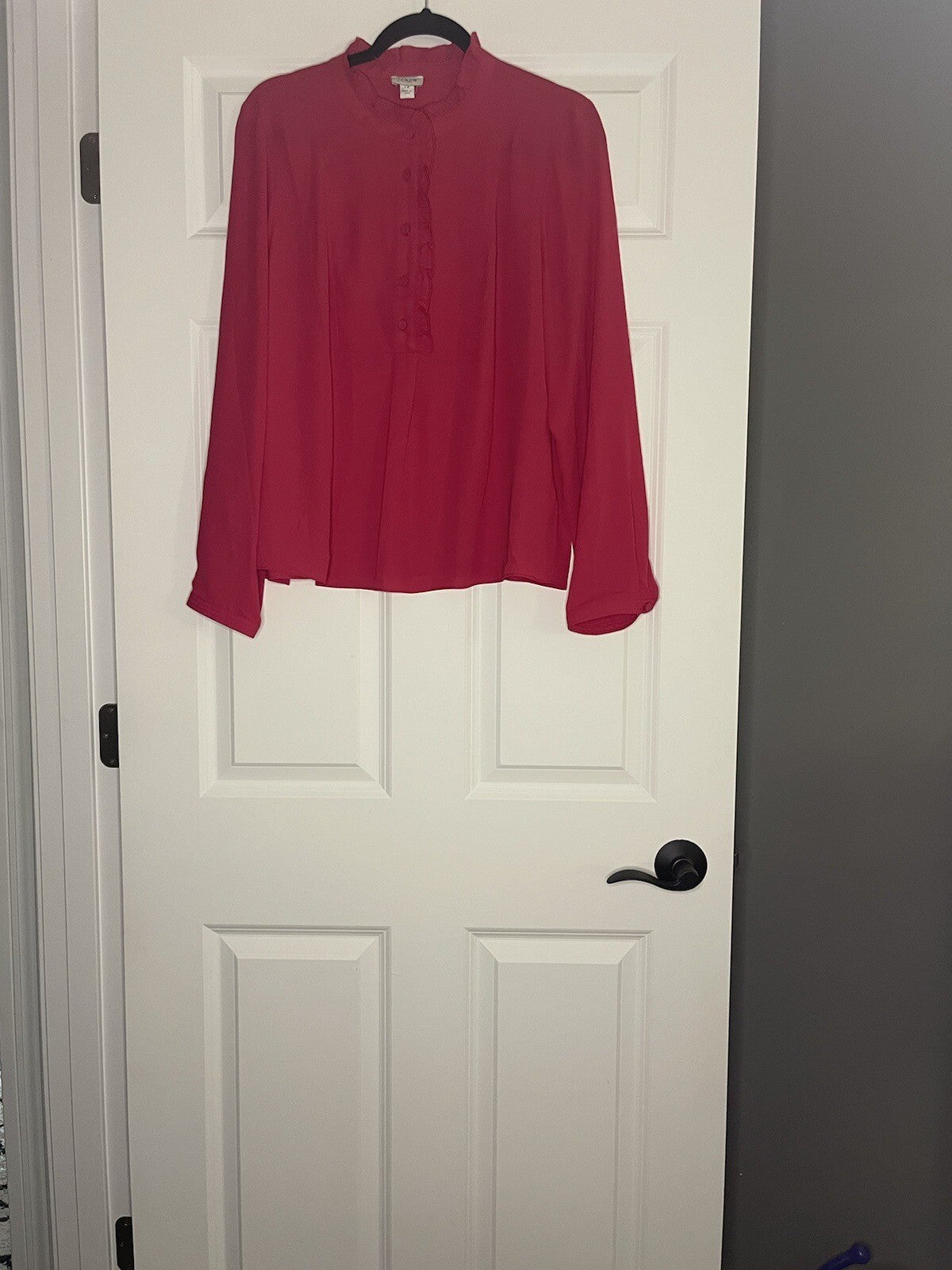 J Crew Long Sleeve Blouse Bright Pink Size 12 Nwt Msrp 55.97