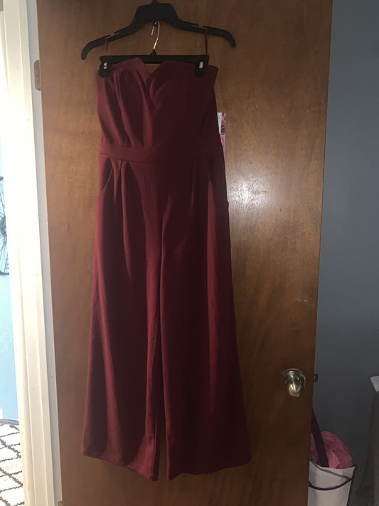 Emerald Sundae Capri Jumpsuit Size 11 Nwt Wine Color