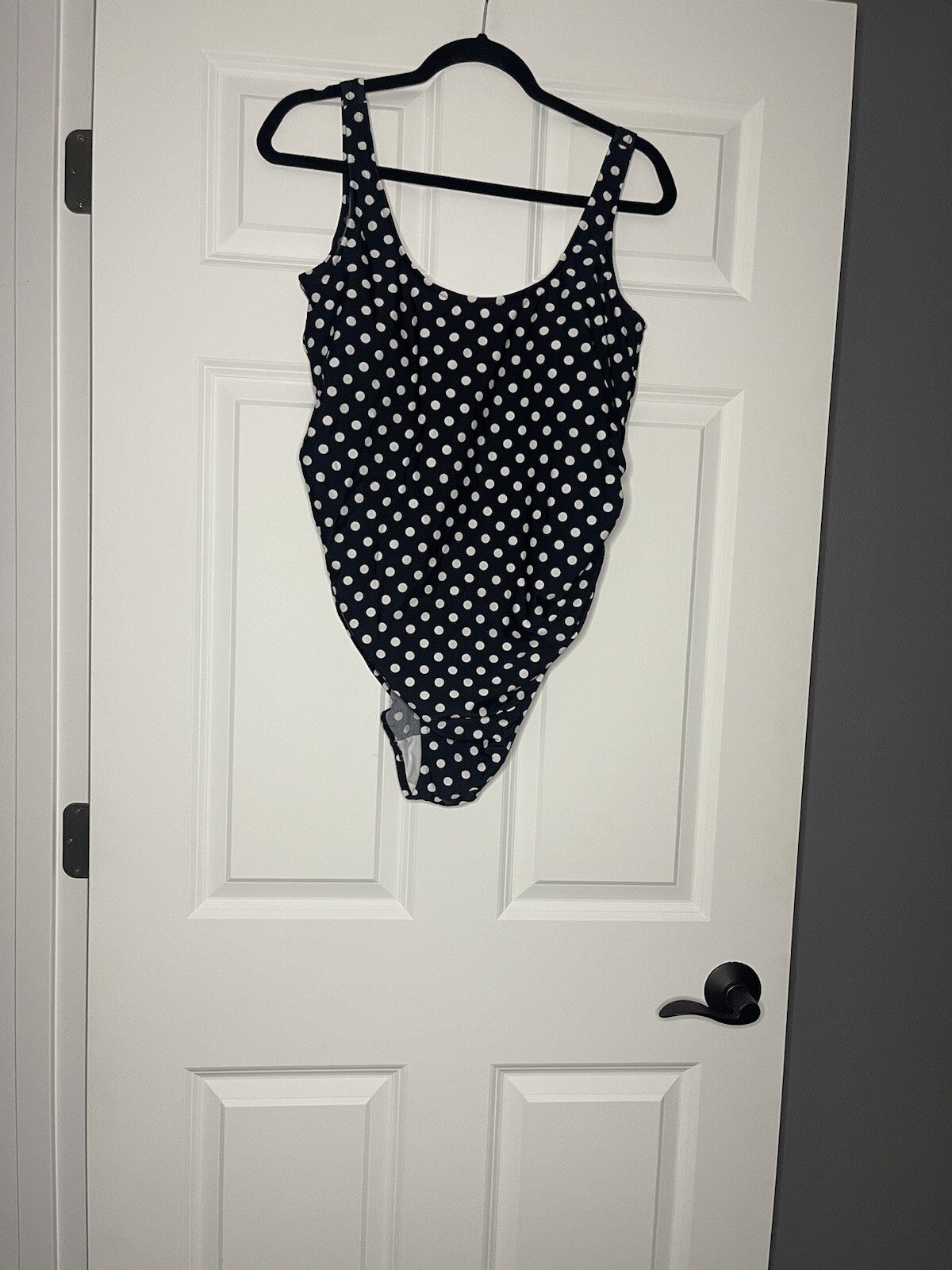Emma Jane Maternity swimsuit black white polka dot 12/14 