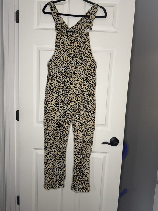 Sugarlips Overalls Small Cream Black Animal Print