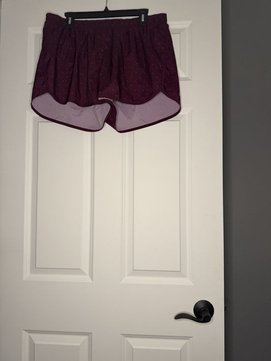 Old Navy Active Go Dry Shorts Semi Fitted Large Maroon Pink Polka Dot 