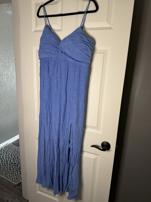 Abercrombie And Fitch Sleeveless Dress Slit In Sides Xl Tall Pretty Blue 