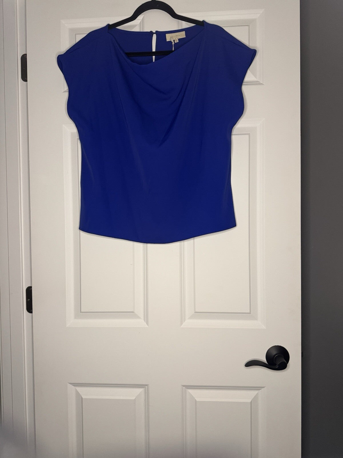 Melloday Short Sleeve Blouse Xl Blue Nwt 