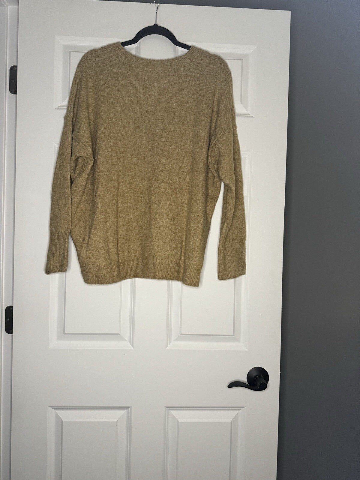 Vince Camuto Sweater Large Tan Heathered 