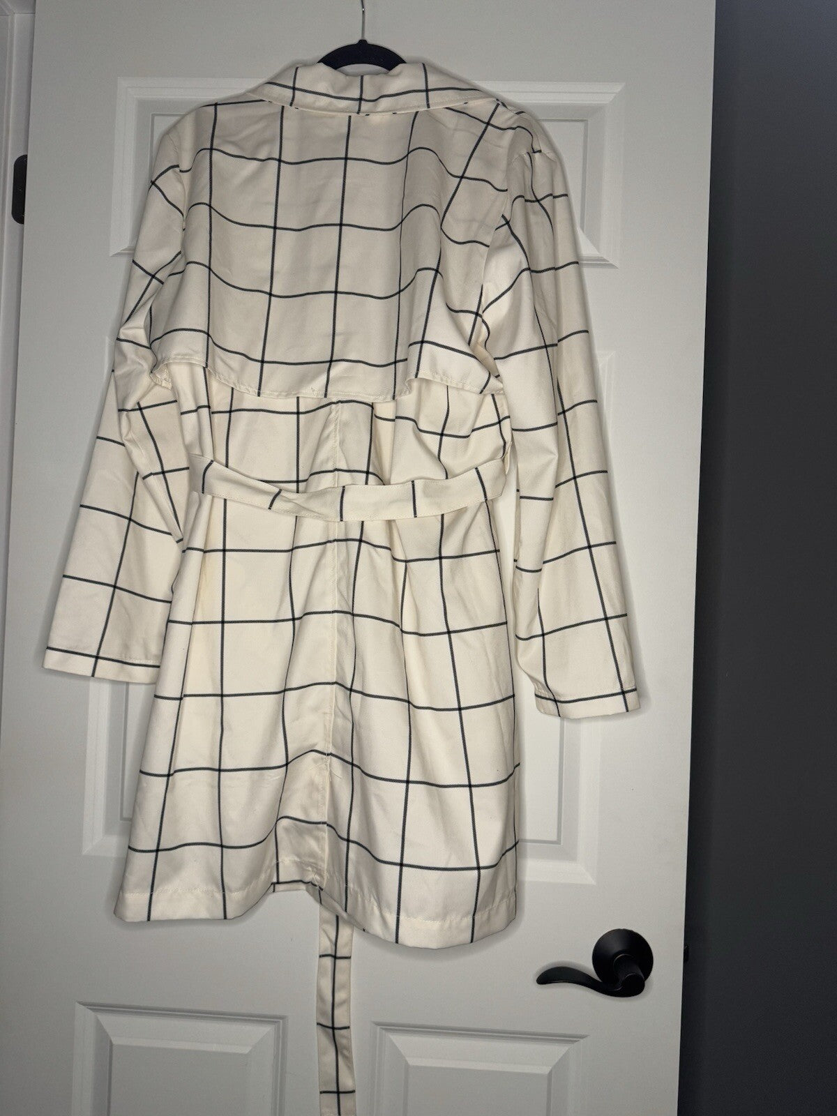 Maurice’s Jacket Cream With Blue Stripe Xl W Belt Nwt 59.90