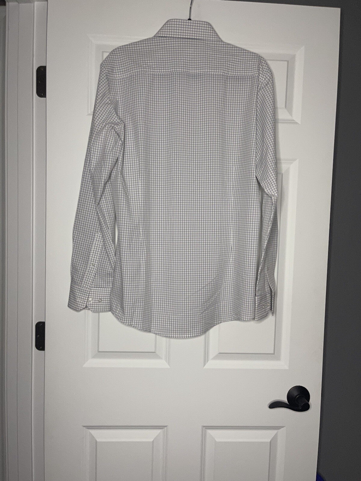 Mizzen Main button up large white with navy stripe