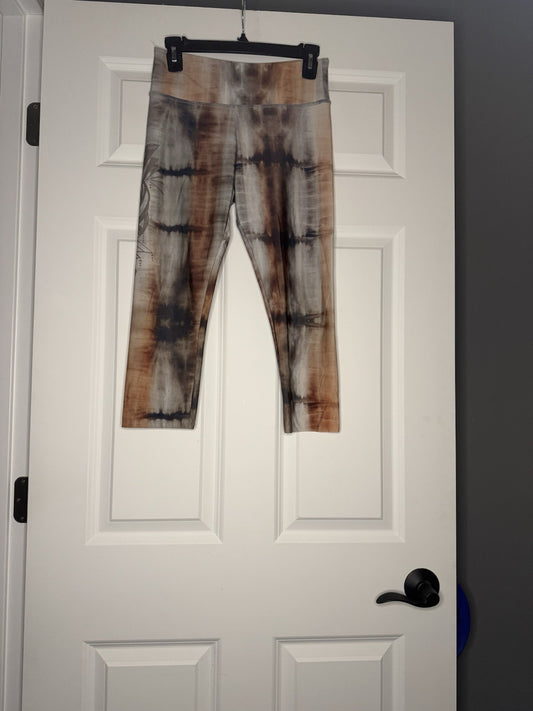 Onzie Cropped Leggings Small/medium Copper Gray White Mix 