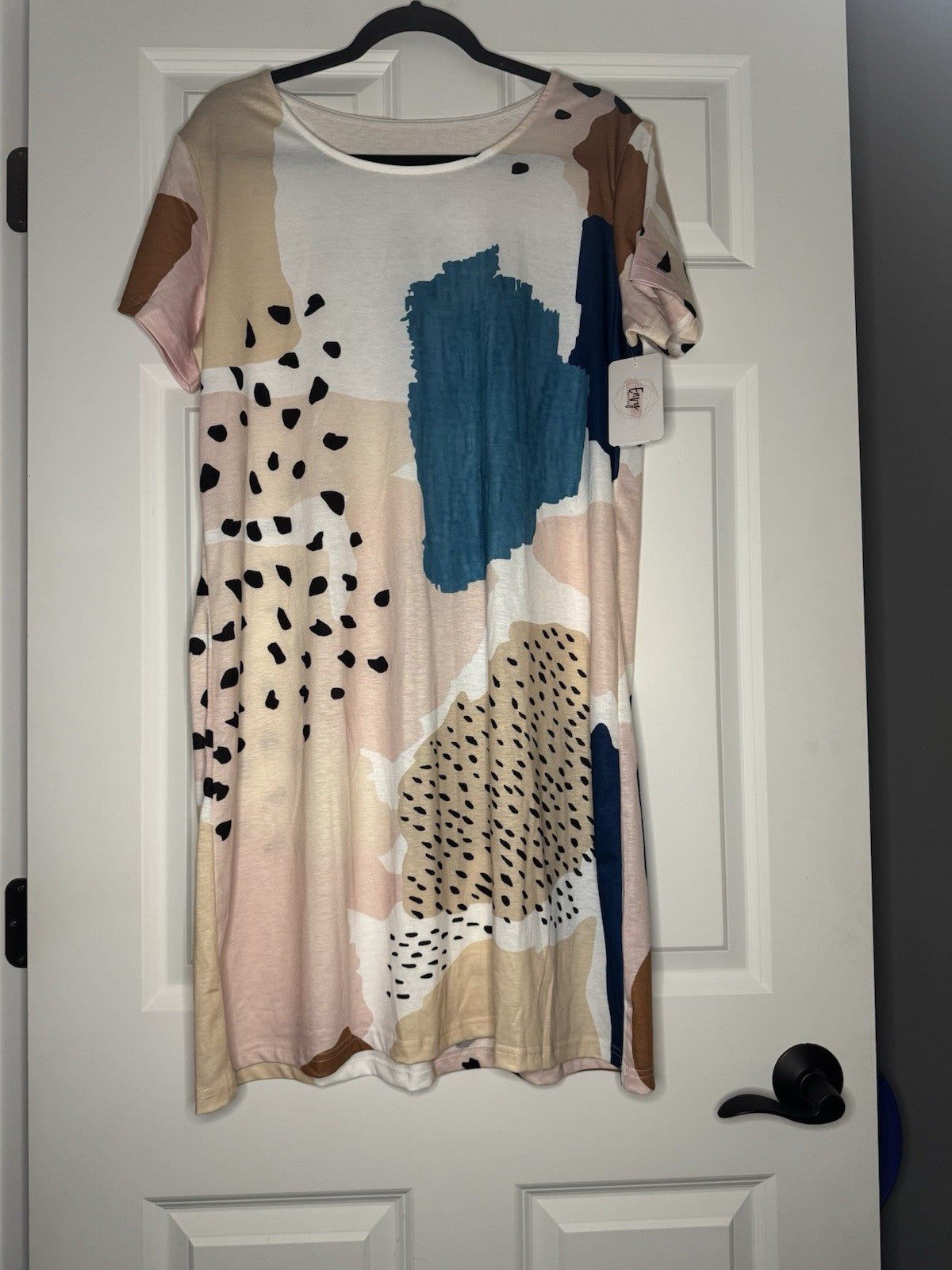 Unbranded Short Sleeve Dress White W Brown Pink Beige Black Teal Navy Xl Nwt 38