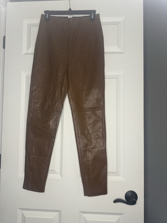Zara Pleather Pants Brown Medium 