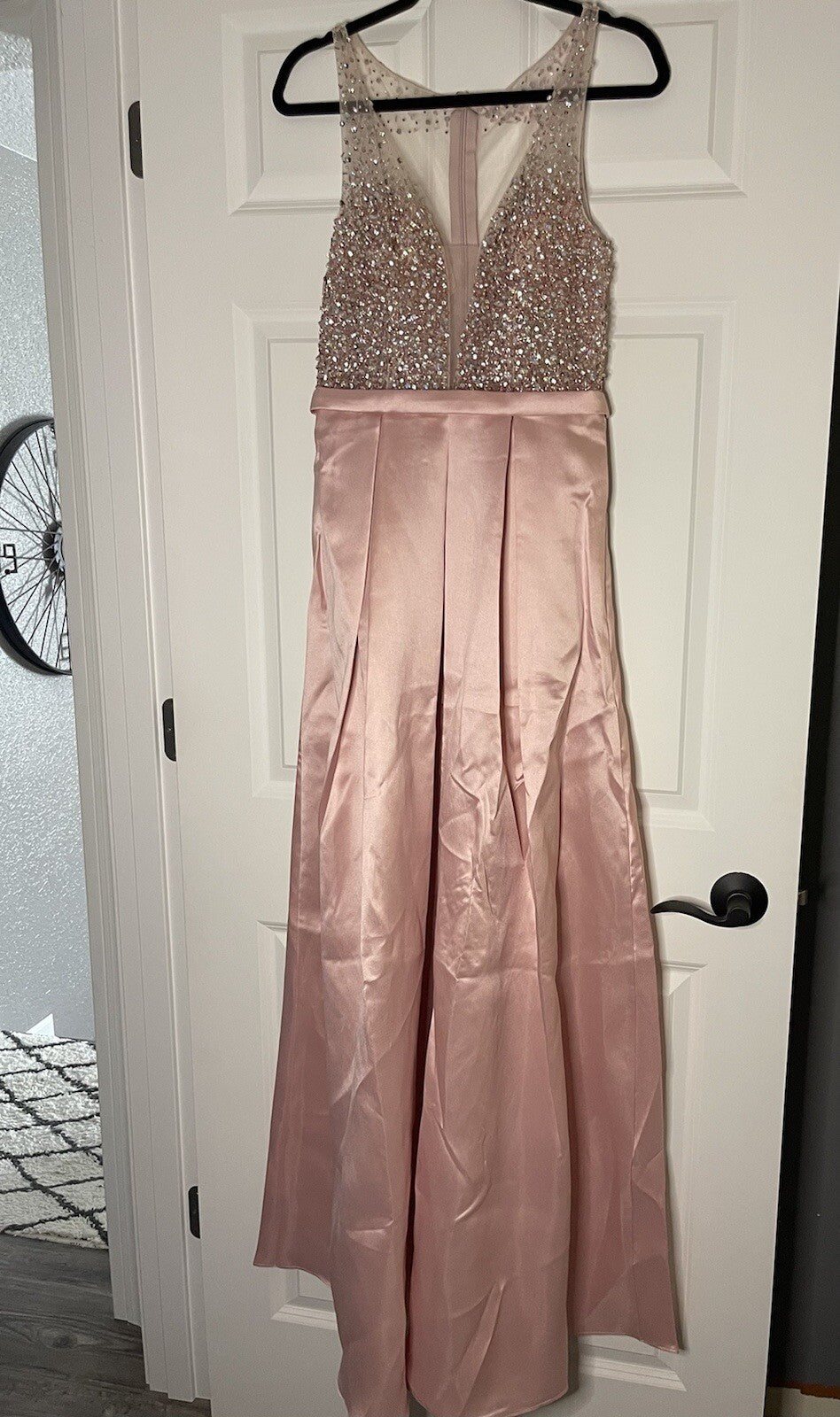 White By Soieblu Sleeveless Dress Sheer W Multi Bead Pink Body Medium Nwt 