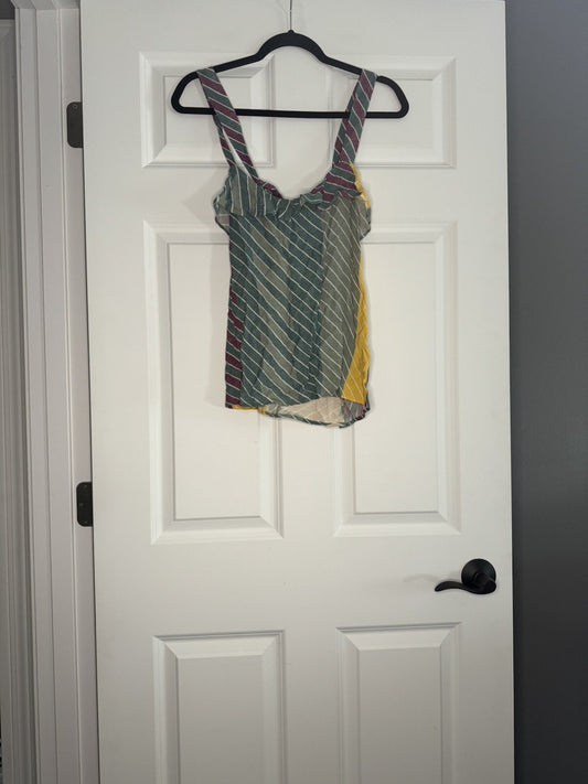 O’Neill Sleeveless Blouse Small Purple Green Yellow Ivory 