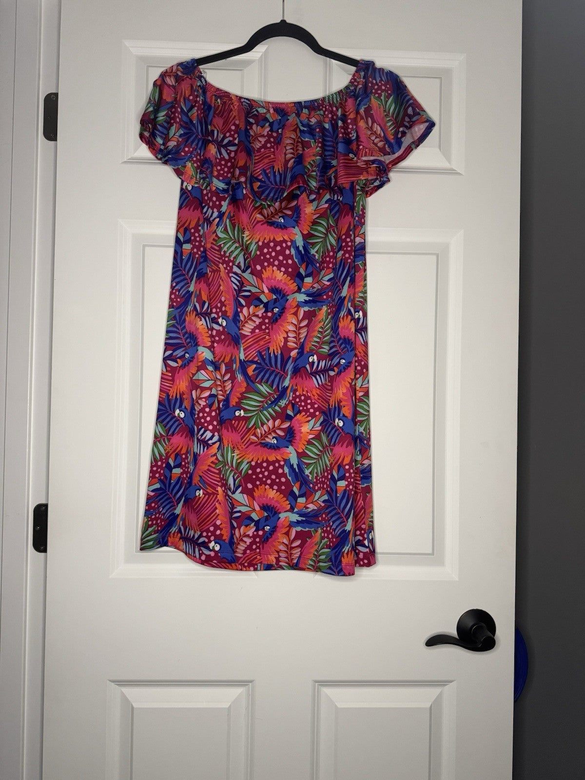 Stella Parker Dress Upf Sun Protection Medium Pink W Multicolor Print Nwt 