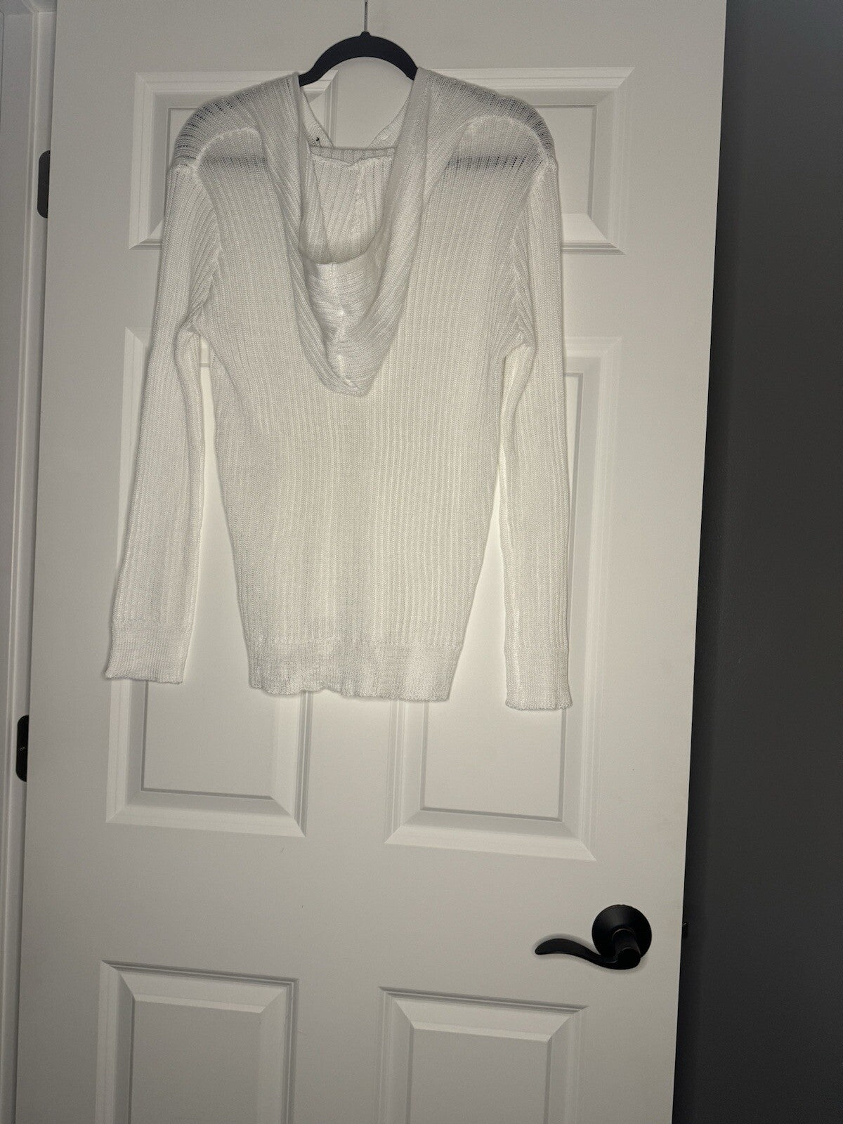 Unbranded Small Ribbed Hooded Sweater White 