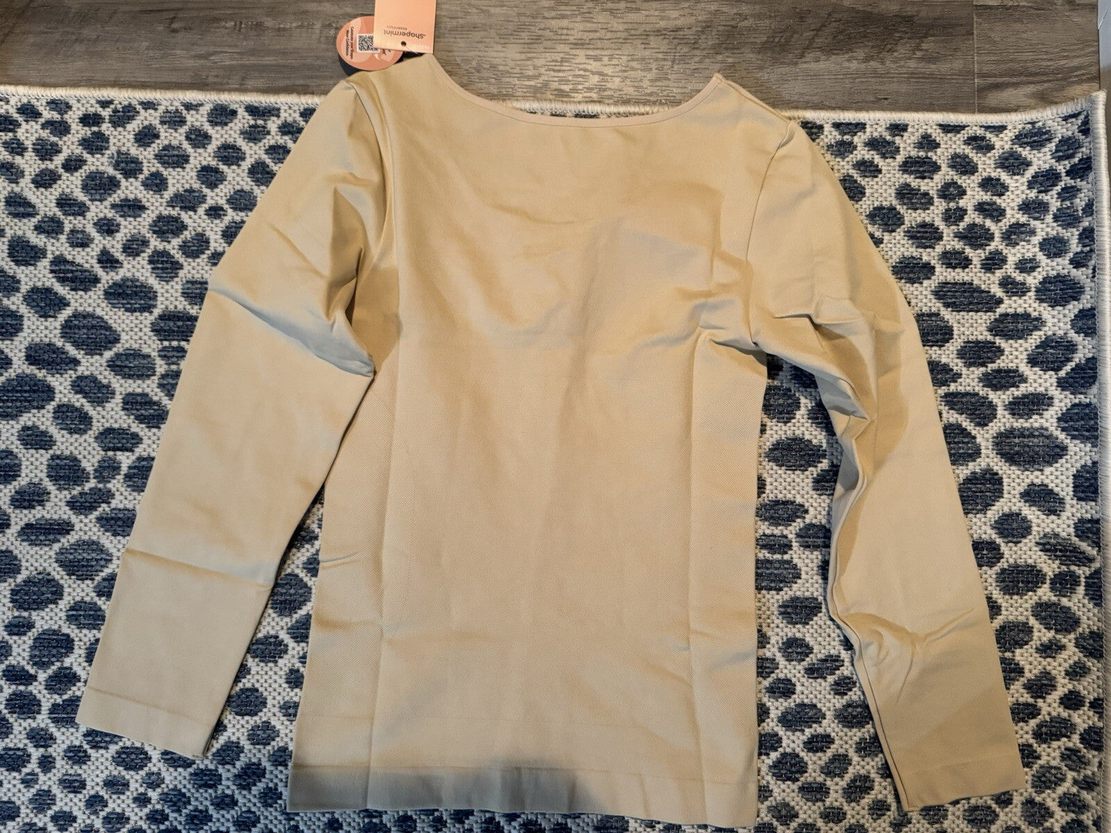 Shapermint Essentials All Day Every Day Long Sleeve Shaping Top Xl Beige Nwt 