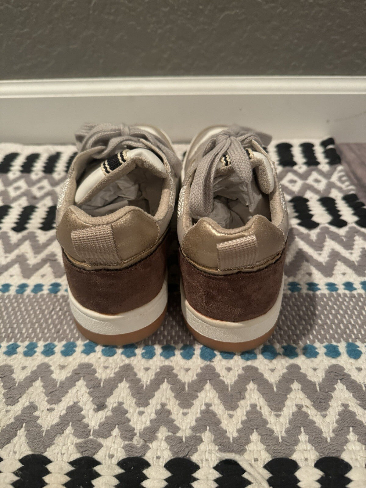 Shu shop Sneakers Size 9 Brown Taupe Gold Brand New 