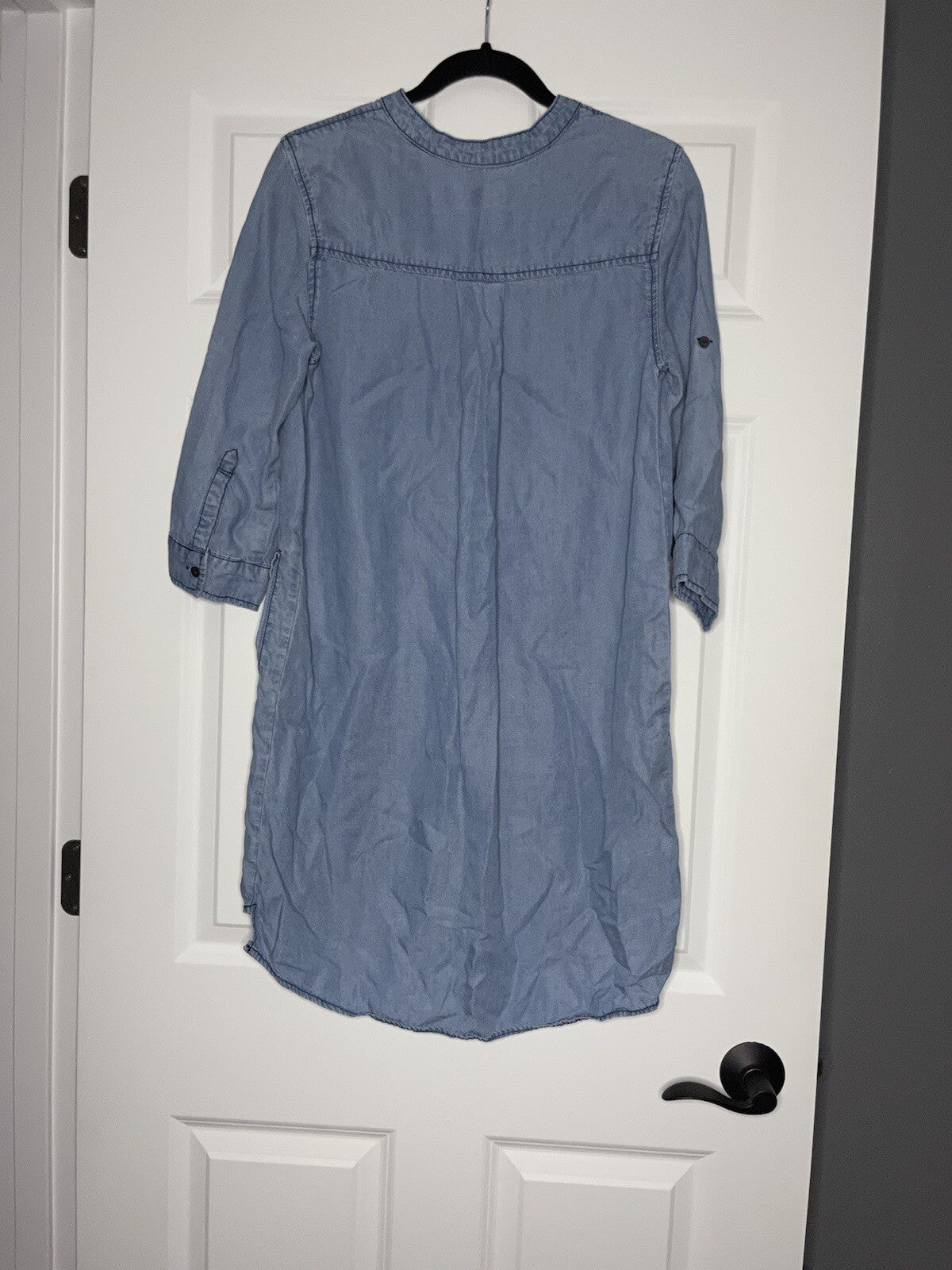Chambrai 3/4 sleeve blue jean dress small 