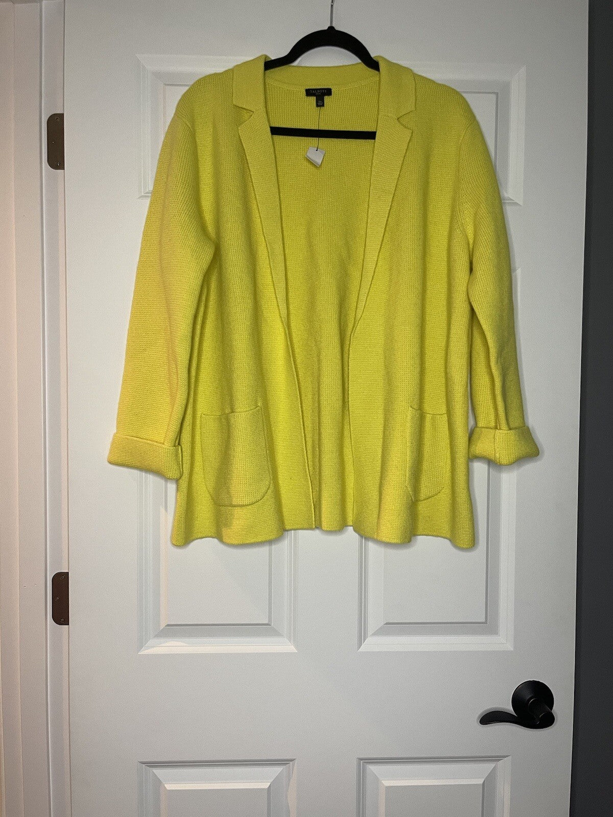 Talbots cardigan yellow large petite NWT 