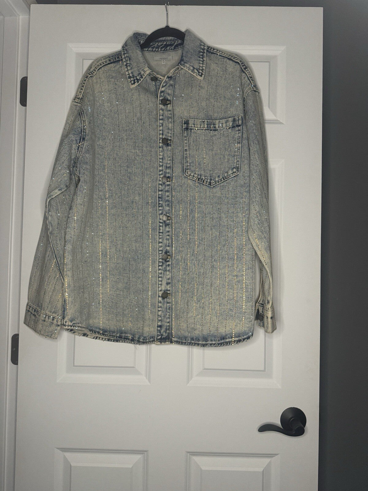Vervet 1xl Jean Jacket Blue With Beading 